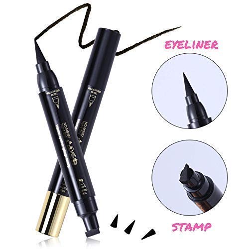 Double-Sided Winged Liquid Eyeliner Stamp by Tatyana Naturals (10mm, Matte Black) Smudge-Proof, Waterproof, Create Perfectly Identical Wings for Your Cat Eye Makeup