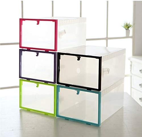 Clear Plastic Stackable Transparent Shoe Box Shoes Storage Box Drawer Creative 5 ColorsPink