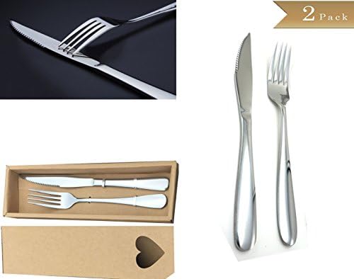Pound PD-02KF 18/10 Silver Stainless Steel Set of 2-piece (Knife, Fork) Flatware Sets (1 SET)