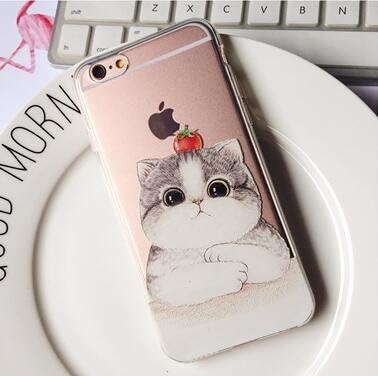 iPhone SE Case,iPhone 5/5S Case,Blingy's Transparent Funny Animal Style Protective Flexible Clear Case for iPhone SE/iPhone 5/iPhone 5S (Apple Cat)