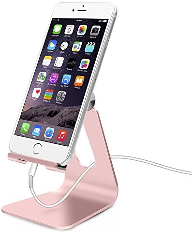 Cell Phone Stand,Adjustable Aluminum Alloy Stand,Cradle,Dock,Holder for iPhone 7 6 6s Plus 5 5s 5c,All Android Smartphone,Universal Phone Stand (Rose Gold)