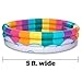 BigMouth Inc Inflatable Kiddie Pool, Blow Up Kid Swimming Pool for Backyard, Small Swim & Splash Pool for Kids - Rainbow, 5 Feet Wide