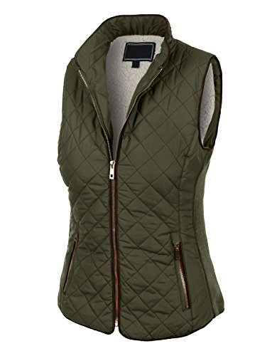 LE3NO Womens Lightweight Quilted Puffer Jacket Vest with Pockets