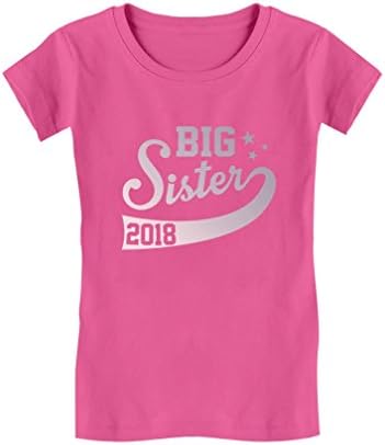 Big Sister EST 2018 - Sibling Gift Idea Toddler/Kids Girls' Fitted T-Shirt