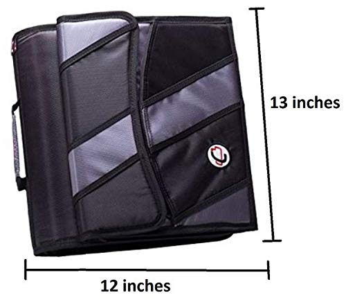 Med Manager XL by Case-It (Red), Insulated Medication Binder w/ Strap and Portable Pill/Medicine Organizer, Holds (25) 30/60/90-Day Pill Bottles, Pill Organizer, 6-Pocket Folder, (13" x 13" x 4.5")