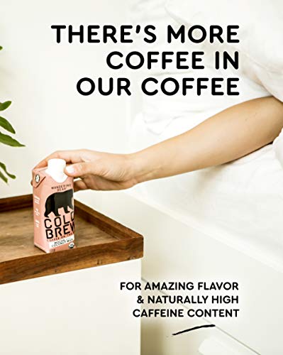 Wandering Bear Organic Cold Brew Coffee On-the-Go 11 oz Carton, Mocha With Splash of Coconut Milk, No Sugar, Ready to Drink, Not a Concentrate (Pack of 6)