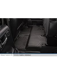 MAXFLOORMAT tapetes de suelo para Toyota Tundra Crew Max, cobertura para la parte inferior de los asientos de segunda fila, modelos 2014 a 2017, juego completo, color negro