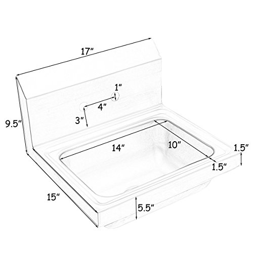 Giantex Commercial Stainless Steel Hand Washing Sink with Wall Mount