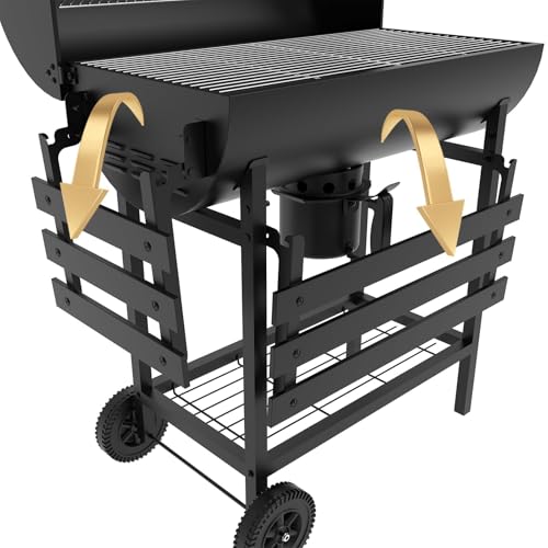 Teeno Charcoal Barbecue with Cooking Rack XXL with Two Shelves, Adjustable Vent, Portable Ball Barbecue with Cover