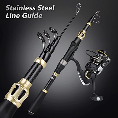 PLUSINNO Fishing Pole Fishing Rod and Reel Combos Carbon Fiber