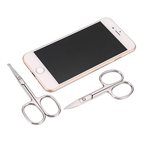 Nose Hair Scissors Beard Eyebrow Trimmer Mustache Scissors Stainless Steel Set with Storage Box