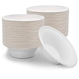 16 oz Bowls Disposable 125 PK Sturdy Biodegradable Eco Friendly Sugarcane Bagasse