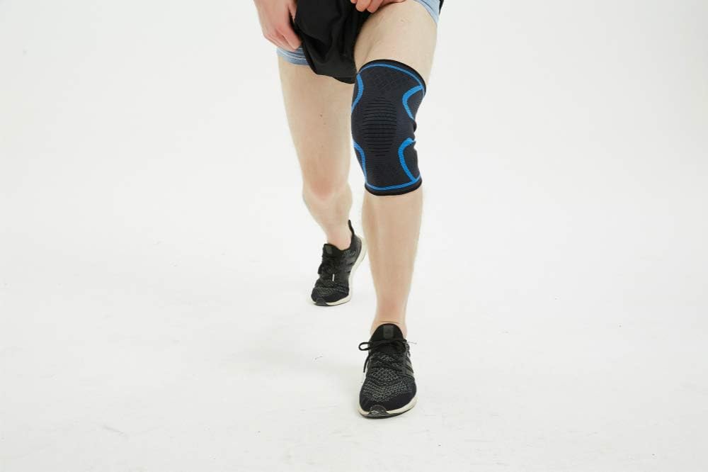 Wikvon Knee Support Brace with Neoprene Compression Stabilizer, Open Patella & Adjustable Straps for Basketball, Arthritis, Running and Hiking