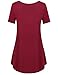 Summer Tunic for Women,Jazzco Short Sleeve Pockets Casual Tee Shirts Tunic Tops (Wine,Large)
