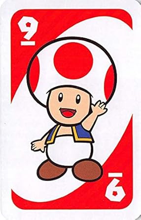 Toad Trading Card Gaming Super Mario Brothers Uno 9 Back Round