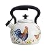 Paula Deen Signature Enamel On Steel Kettle/Stovetop Teakettle/Tea Pot, 2 Quart, Garden Rooster