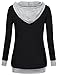 women's hoodie sweatshirt,Timeson Women's V-Neck Long Sleeve Pullover Cute Hoodies with Kangaroo Pocket Black Medium