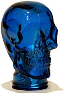Recycled Spanish Glass Heads for Decoration, Headphone Stand, and MORE - Assorted Styles and Colors from Cerebrum Shoppe (Skull - Navy)