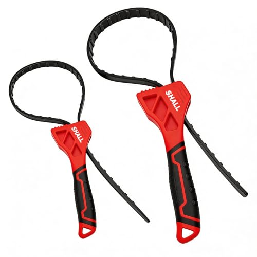 SHALL Juego de llaves de correa de 2 piezas, para tuberías de menos de 150 mm (6 pulgadas) y 100 mm (4 pulgadas) de diámetro: una llave ajustable reforzada para reparaciones de tuberías