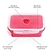 Collapsible silicone food storage containers w/BPA free airtight plastic lids-Set of 3 small and large meal cereal prep container bowl kitchen pantry organization, kids lunch boxes-Microwave & freezer