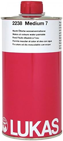 Lukas Berlin Water Mixable Oil Color Medium #7 Add to Traditional Oil Colors to Make Them More Mixable - 1 Liter - [Water Mixable Medium #7]