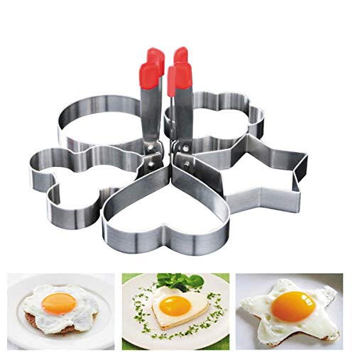 OBTANIM Stainless Steel Fried Egg Ring Mold Omelette Pancake Rings Cute