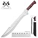 Tomahawk Razorback Full Tang Machete with Nylon Shoulder Sheath - Genuine Heartwood Handle, Sawback Serrations - 21 1/4" Length