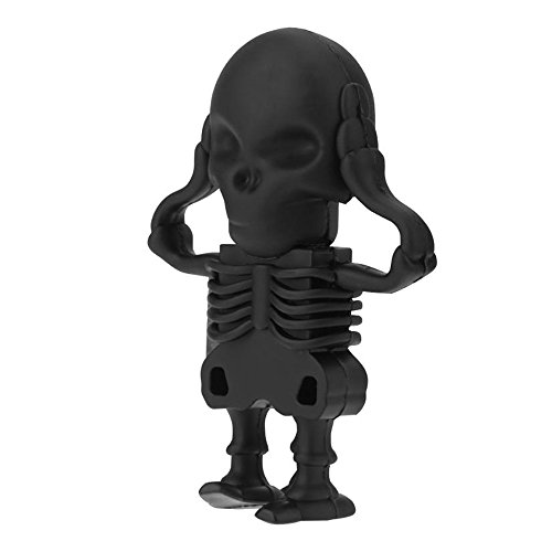 Usbkingdom 64GB USB 2.0 Flash Drive Novelty Black Skull Skeleton Shape Thumb Drive Memory Stick Pendrive Jump Drive Flash Disk Pen Drive