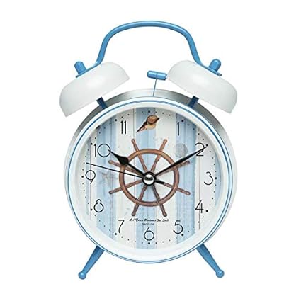 Nestroots Table Clock Desk Alarm Clock with Light Analog | Nautical Design | Gift Box Packaging