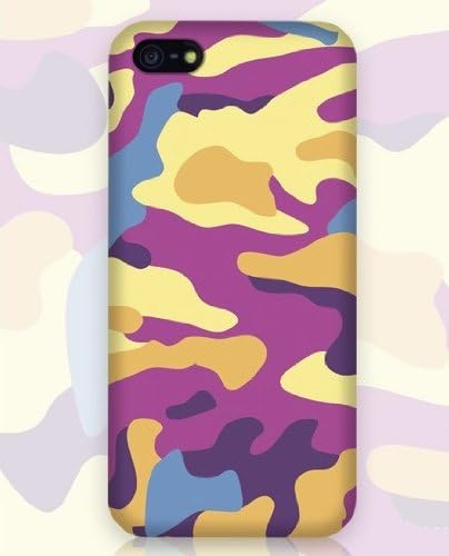 Fingerprint-proof Color Scale Case for Iphone 5c (Purple-Yellow-Blue Camouflage) + Free Screen Protector