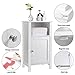 VASAGLE Bathroom Floor Storage Cabinet with Single Door Adjustable Shelf White UBBC45WT