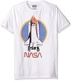 NASA Men's Space Short Sleeve Graphic T-Shirt, White, M