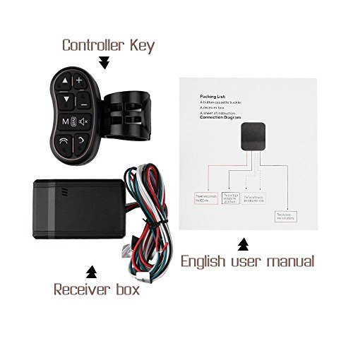 Universal Car DVD GPS Player Wireless Remote Controller, Steering Wheel Remote Control Button for Car Navigation DVD/2 din Radio Bluetooth Steering Control