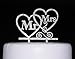 Qttier Bride and Groom Cake Topper, Mr and Mrs Sign, Wedding Decorations-Silver