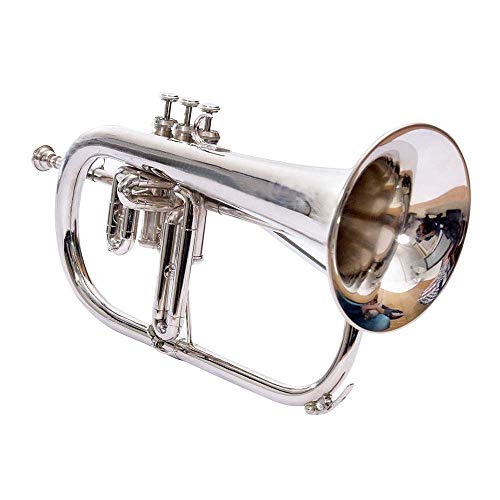 SC EXPORTS Bb Flat Silver Nickel Flugel Horn With Free Hard Case+Mouthpiece - Thumbnail 3