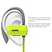 Heiyo Wireless Sport Bluetooth Headphones, In-Ear Fit Earhook Secure IPX4 Sweatproof Earphones with Mic and 7-Hour Playing Time for Running,Gym and Outdoor Sports-Green