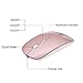 Tsmine Wireless USB Charger Computer Mouse for MacBook Air Mac Pro Laptop Ipad Pad PC The Laser Optical Rechargeable Mini Slim Silent Mice is Replacement Wired Widely Used Desktop iMac (Rose Gold)