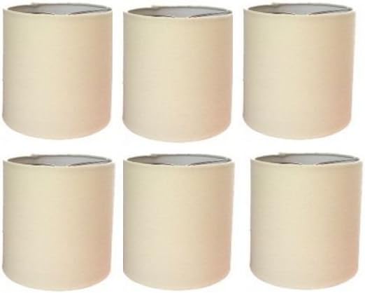Upgradelights 7 Inch Tapered Drum Clip On Chandelier Lampshade 6x7x7 (Set of 6) (Beige Linen)