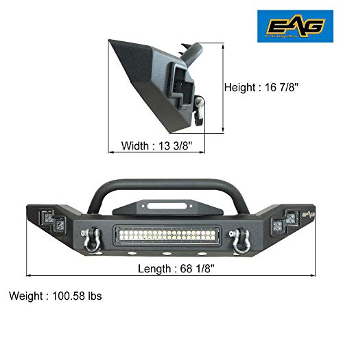 EAG LED Front Bumper with Winch Mount Plate Fit for 2020 2021 2022