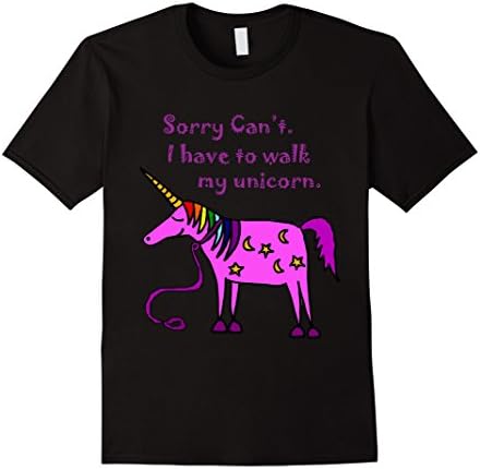 Men's Smiletodaytees Sorry Can't.I have to Walk my unicorn T-shirt 3XL Black