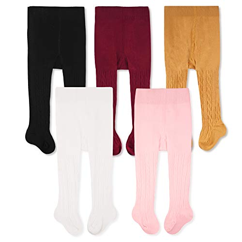 Photo 1 of CozyWay Baby Girls Tights Cable Knit Leggings Stockings Cotton 1/3/4/5 Pack Pantyhose Infants Toddlers