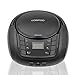 LONPOO Portable Stereo CD Player Sport Boombox FM Radio with Aux Line in, Headphone Jack and USB Port, Foldable Carrying Handlethumb 2