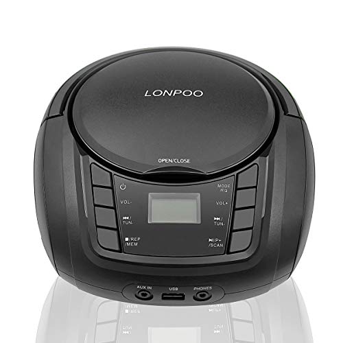 CD Boombox Portable Audio CD Player for Elderly and Children, FM Radio