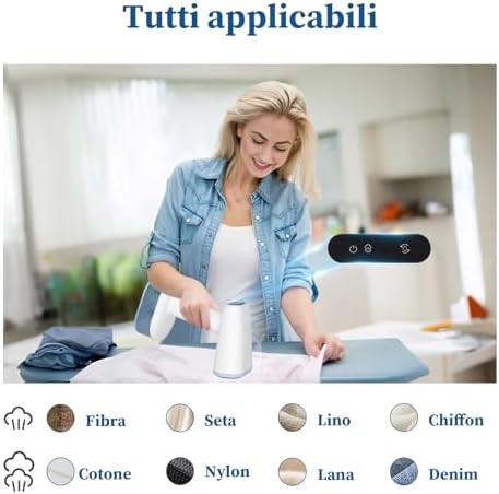 Stiratrice a vapore per abiti, portatile e maneggevole, capacità di 250ml, 1600W, riscaldamento 25s, spegnimento automatico, autol pulizia, nessuno schizzo d'acqua, per casa, ufficio e viaggio
