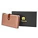 PEIUJIN Women's Genuine Wallet RFID Blocking Card Case Purse with Zipper Pocket (Pink)