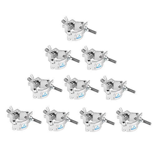 mountain ark 10 Pack Heavy Duty 165lb Aluminum Alloy Stage Lighting Clamp for Projector Par Light Spotlight Fits 32mm to 35mm (1-1/4" to 1-3/8") OD Tubing/Pipe