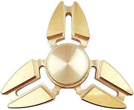 Hand Spinner Stress Relief Toy Fidget Spinner High Speed Stainless Steel Made Bearing for ADD/ADHD/Anxiety and Autism Adult Children (Triangle2, Gold)