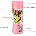 [Upgraded Version] USB Juicer Cup by BHUATO, Portable Juice Blender, Household Fruit Mixer - Six Blades in 3D, 380ml Fruit Mixing Machine for Superb Mixing (Pink)…