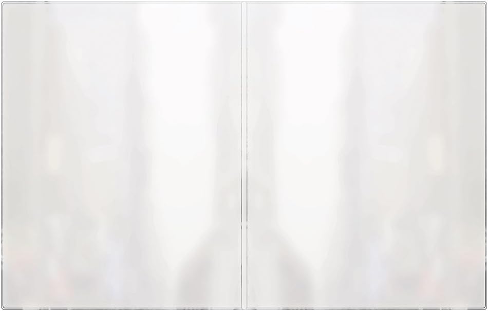 RischDouble-Sided All Clear Vinyl Menu Cover | Two-Sided 4 View Folding Menu Booklet | Slip in Side-Loading Cover | Wipeable, Reusable | 8.5” x 11” | Pack of 24