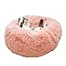 Cat Beds & Furniture,Calming Dog Beds for Small Medium Dogs,Detachable Cat Bed for Indoor Cats, Anti-Slip Faux Fur Fluffy Donut Cuddler Cat Cave, Fits up to 13-40 lbs (S-20 * 20 * 7inch, Pink)
